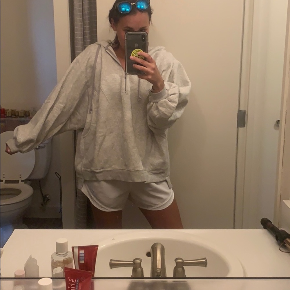 Free People oversized quarter zip hoodie